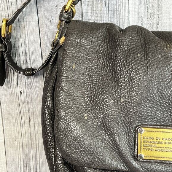 Auth Marc by Marc Jacobs One Shoulder Bag Black Grained Leather Purse - Picture 12 of 16